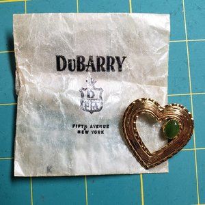 Jade Cabochon Open Heart Pin